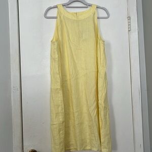 J. Jill Linen Yellow Sleeveless Dress